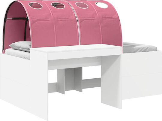 Kids Bed Loft Single with Desk Pink