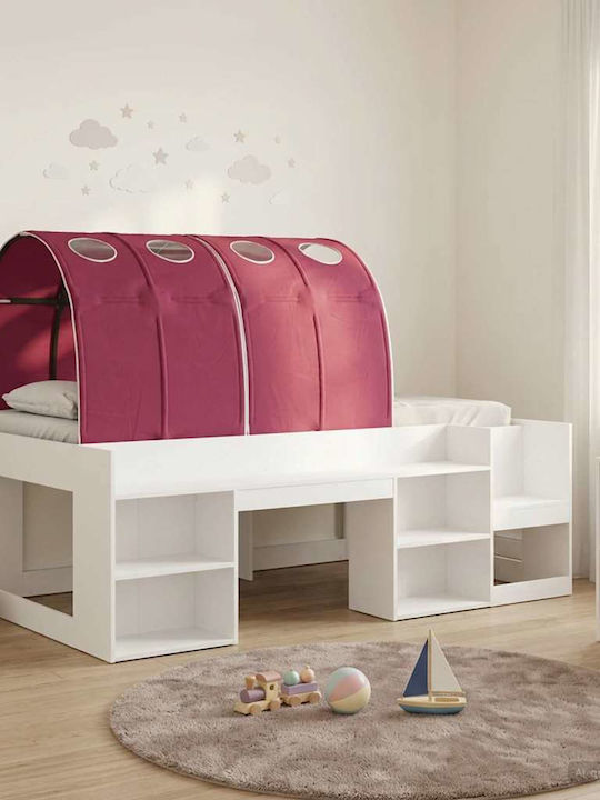 Kinderbett Hochbett Einzeln mit Stauraum Weiß