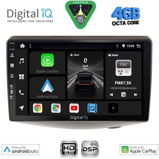 Digital IQ Автомобилна Аудио Система за Toyota Yaris 1999-2006 Bluetooth USB Вграден Wi-Fi GPS Apple CarPlay Android Auto с Touch Screen 9"