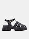 Sandale Casual Damă Flatforme Negre