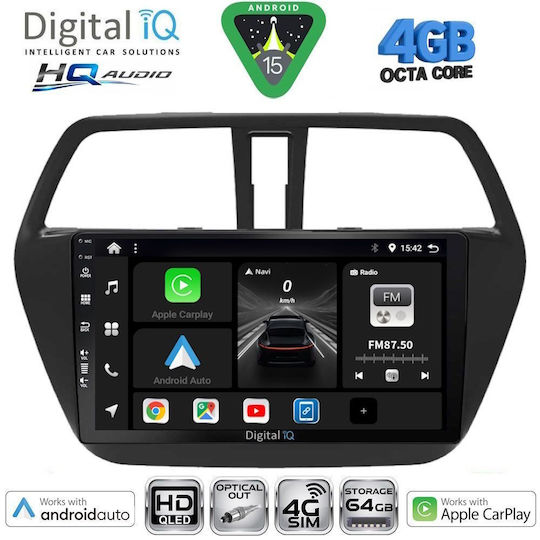 Digital IQ Car Audio System for Suzuki SX4 S-Cross 2014-2021 Bluetooth USB WiFi GPS Apple CarPlay Android Auto with 9" Touch Screen