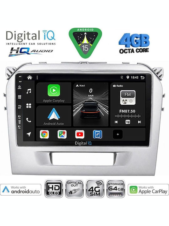 Digital IQ Car Audio System for Suzuki Vitara 2016-2022 Bluetooth USB WiFi GPS Apple CarPlay Android Auto with 9" Touch Screen