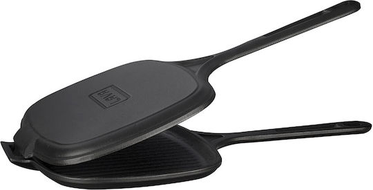 Lava Doppelte Grillpfanne aus Gusseisen mit Emaille-Innenbeschichtung 18cm