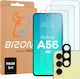 Bizon Glass Clear Set Protecție 4în1 3 Folii Protectie Telefoane Sticlă Pentru Ecran + 1 Folie Protectie Lentilă Cameră Compatibil Samsung Galaxy A56 5g Transparent