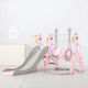 Undw-48-Pink Rutsche mit Basketballkorb & Schaukel Rosa