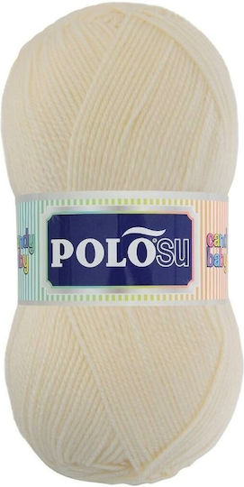 Polosu Strickgarn Premium Acrilyc Candy Baby Ecru-Krem 100g 300m