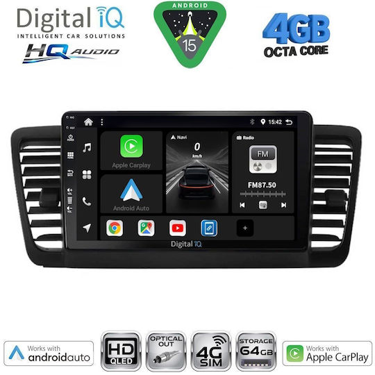 Digital IQ Car Audio System for Subaru Legacy / Outback 2002-2008 (Bluetooth/USB/WiFi/GPS/Apple CarPlay/Android Auto) with 9" Touch Screen