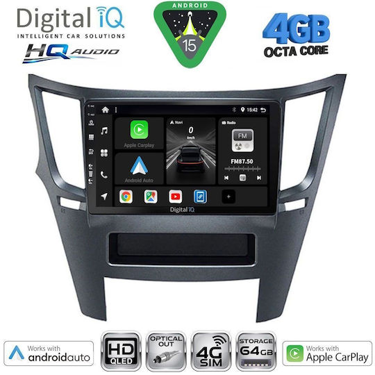 Digital IQ Car Audio System for Subaru Legacy / Outback 2009-2014 (Bluetooth/USB/WiFi/GPS/Apple CarPlay/Android Auto) with 9" Touch Screen