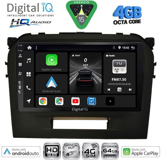 Digital IQ Car Audio System for Suzuki Vitara 2016-2022 (Bluetooth/USB/WiFi/GPS/Apple CarPlay/Android Auto) with 9" Touch Screen