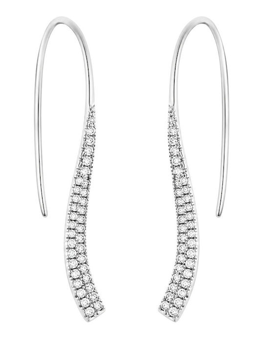 Jools Men's Silver Gold Plated Dangle Earrings with Stones