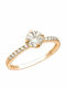 Ioannis Kosmima Single Stone Ring In 9K Rose Gold With Zircon