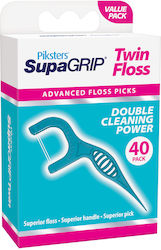 Piksters Supagrip Twin Floss Picks 40 Pieces