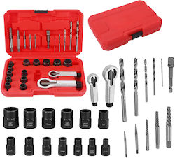 Broken Screw Extractor Set Zola 26 Pieces Drill Compatible High-quality Steel Carrying Case Broken Screw Extractor Set Zola 26 Pieces Drill Compatible High-quality Steel Carrying Case