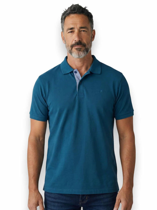 Short Sleeve Petrol Blue Blouse