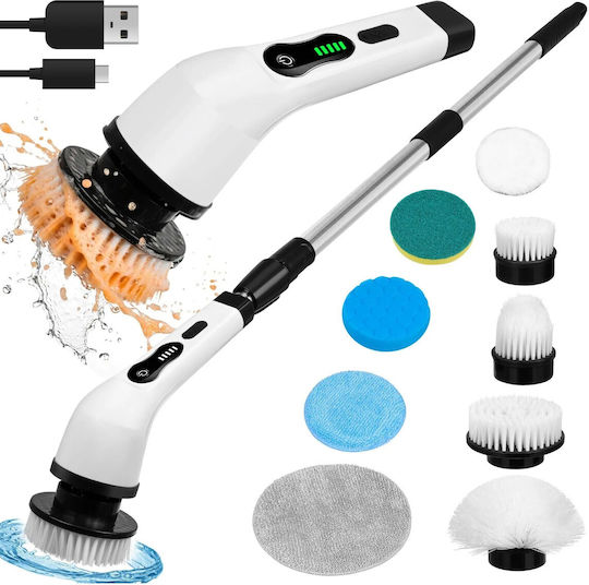 Perie Electrică Rotativă de Curățare Zola 9 Capete Interșchimbabile Mâner Telescopic Afișaj Digital 2 Viteze Reîncărcabilă 1500 mAh