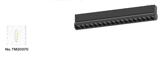Inlight LED Γραμμικό Φωτιστικό Οροφής 18W Ρυθμιζόμενο Λευκό Μ33.4xΒ6xΥ6εκ.
