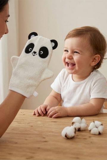 SteweHome Baby Badezubehör Schwamm-Handschuh Silber