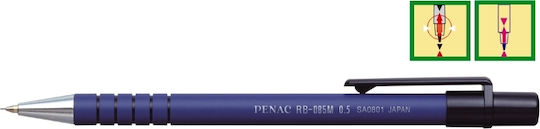 Creion Mecanic Penac Rb-085m Cu Grip Din Cauciuc Vârf Metalic 0.5mm Corp Albastru
