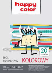 Bloc De Schițe Tehnice Colorate A4 170g Happy Color Pachet 10 Foi