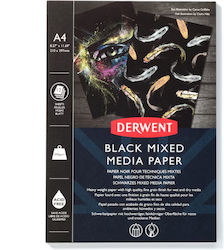 Derwent Derwent Professional Drawing Pad A4 12 Sheets 300g Sketching Drawing Painting Black Paper