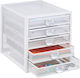 Relaxdays Desktop Drawer 5 Slots 27.5x35.5x29cm White