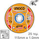 Ingco Metal Cutting Disc 115mm 25 Pieces