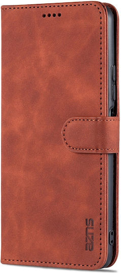 Azns Xiaomi Mi 11 Lite 4G Mi 11 Lite 5G Skin Feel Calf Texture Horizontal Flip Book Mobile Phone Case Brown