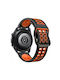 Λουράκι Dual Color Silicone Double Holes Amazfit Bip 5 46mm Black Orange