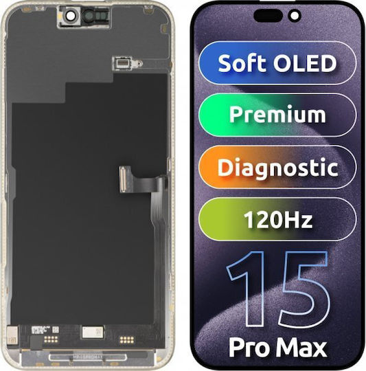 MP Екран със Сензорен Механизъм за Apple iPhone 15 Pro Max (Черен)