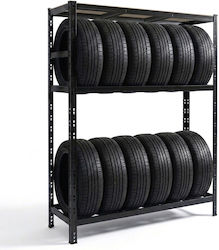 Relaxdays Tire Rack 180x120x40cm 8 Tires Metal Black