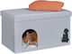 Relaxdays Bancă Cuib Pentru Animale Gri Negru Alb 40.5x72x40.5 Cm Capacitate 100 Kg Pliabil