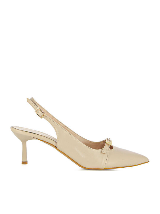 Leather Heels with Medium Heel Pink