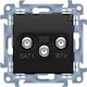 Simon 10 Satellite Antenna Jack Dual Sat-sat-rtv Module 1x Input 5 Mhz-2.4 Ghz Black Matt Cask2f.01/49