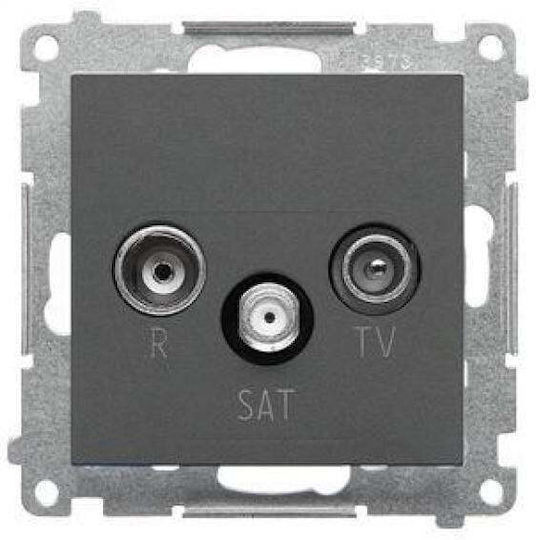 Simon 55 R-tv-sat Connect End Antenna Jack Module 1x Input 5 Mhz2.4 Ghz Graphite Matt Task.01/116
