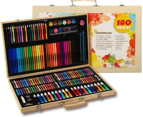 Alista Home Wooden Colouring Set 46x30.9cm 180 Pieces