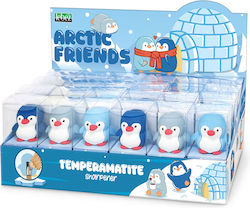 Arctic Friends Soft Plastic Pencil Sharpener One Hole 3 Colors 24 Pcs Display