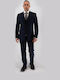 Winter Men's Suit with Vest Blue