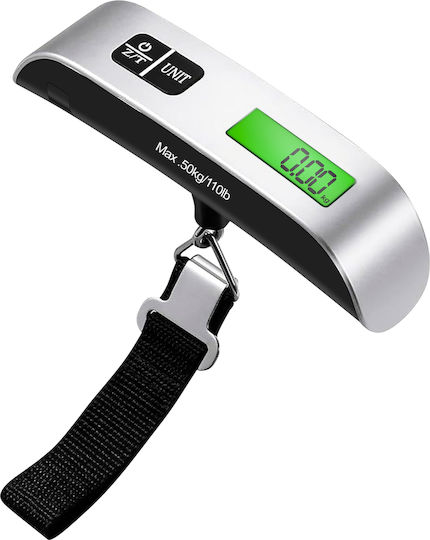Avizar Gepäckwaage Maximale Belastung 50kg Temperaturensensor Schwarz Silber