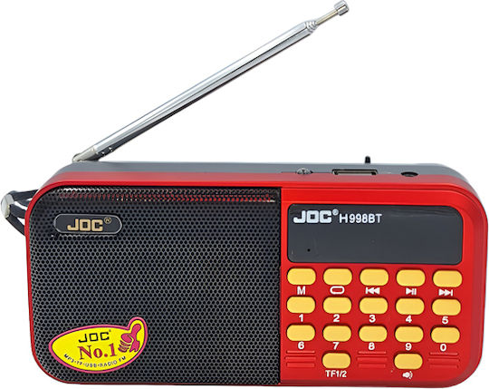Joc H998BT Portable Radio Rechargeable Red
