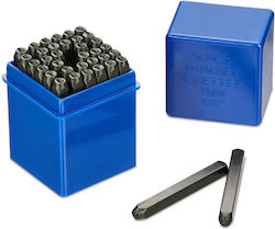 Relaxdays Metal Stamp Set 36 Pieces Black Blue 8x5x5 Cm