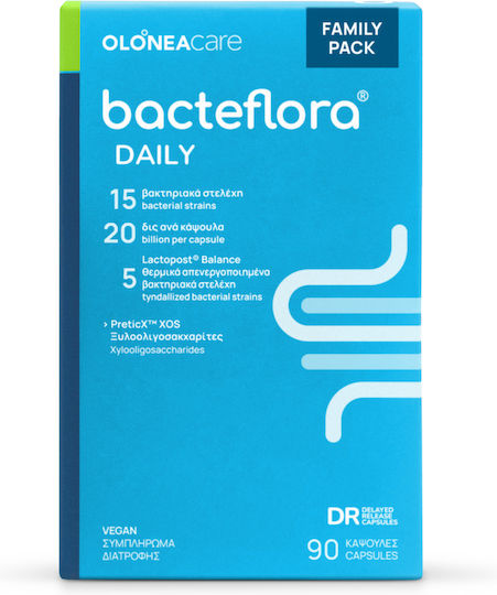 Olonea Bacteflora Daily Συμπλήρωμα με Προβιοτικά & Πρεβιοτικά 90 φυτικές κάψουλες