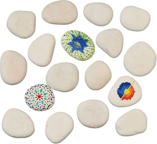Decorative Stone Set Painting Relaxdays Light Gray 3 Kg Various Sizes 5x9 Cm