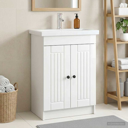 vidaXL Πάγκος χωρίς Νιπτήρα Μ56xΒ37.5xΥ81cm Λευκό