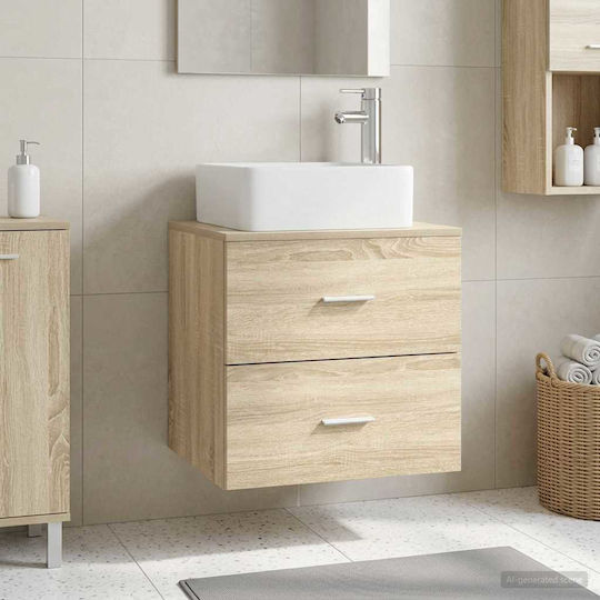 vidaXL Vanity Unit with Sink M53xD34.5xH63cm Sonoma Oak