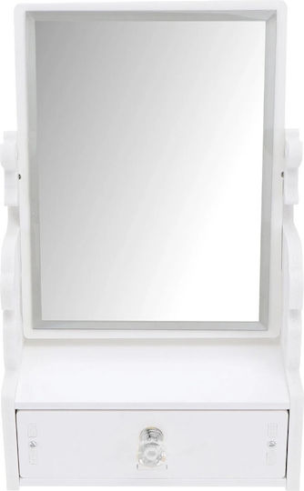 Make-up Spiegel Schublade Aufbewahrungskoffer Für Make-up Zubehör Kosmetik Schmuck 28 X 16 Cm Weiß