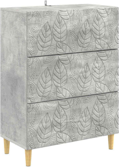 Büroaufbewahrungsschublade aus Holz Graues Beton 66x34,5x90cm