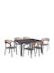 Outdoor Dining Set Miri 7 Pieces Dark Gray