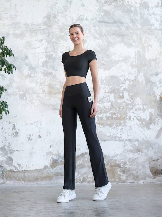 Lismina Damen Leggings Schwarz