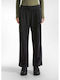 Women's Fabric Trousers with Rubber Band in Relaxed Fit Lyocell Denim