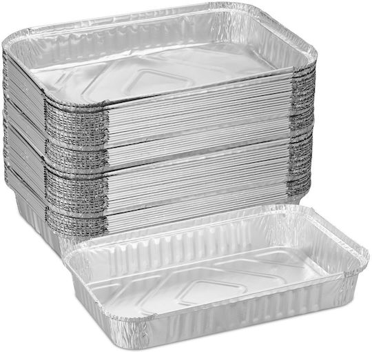 Set 50 Tavite De Grătar Din Aluminiu Relaxdays Gătit Indirect Protecție Împotriva Murdăriei